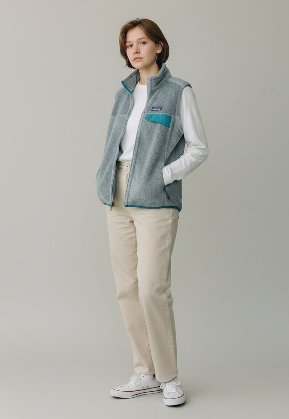 Patagonia Better Sweater Vest Gray Large Women 25445 Full Zip Recycled Fleece